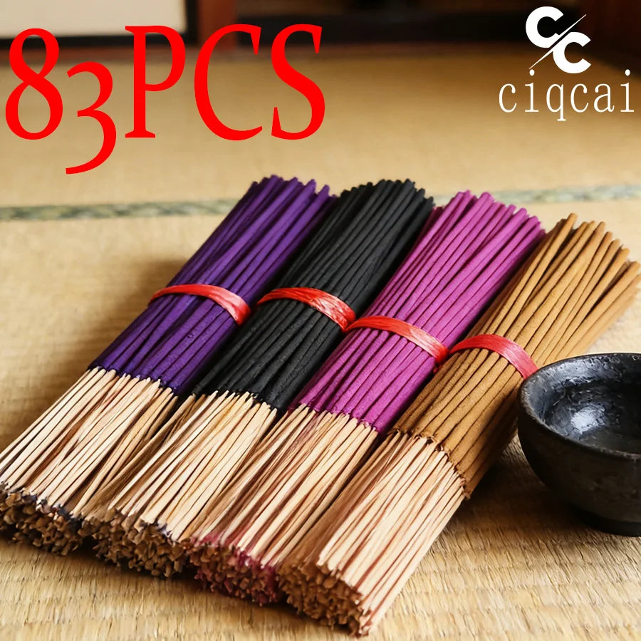 4 Types of Floral Scented High-Quality Handmade Bamboo Stick Incense Set, 22cm Long Natural Chinese Incense Sticks, Including Lavender, Cherry Blossom, Rose, Jasmine, Etc., with a Fresh and Elegant Scent That Lasts for a Long