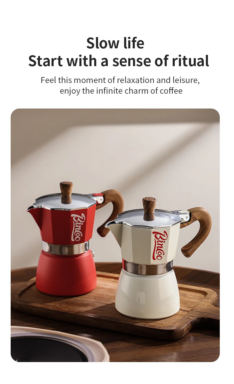 Bincoo Mocha Moka Coffee Pot Aluminum Espresso Maker Italian Coffee Professional Home Barista Accessories Coffee Tools 300ml