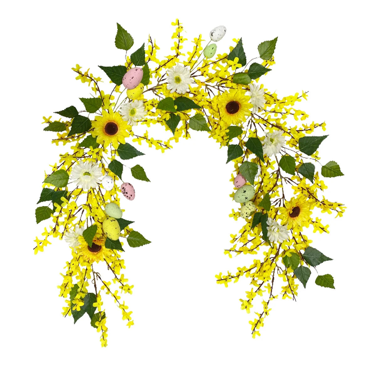 4.9ft Easter Egg Garland Easter Front Door Garland Spring Hanging Sunflower Flowers Vine Easter Hanging Tree Garland
