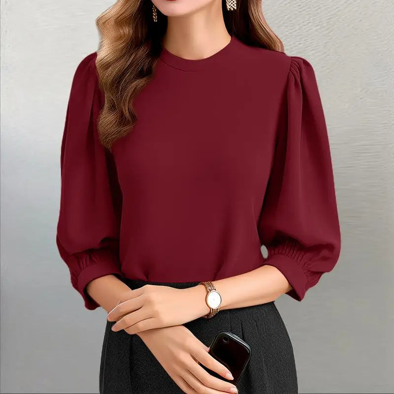 ZANZEA Fashion OL Work Shirt Woman Lantern Sleeve O Neck Blouse Summer Elegant Party Tunic Tops Casual Loose Blusas Mujer 2024