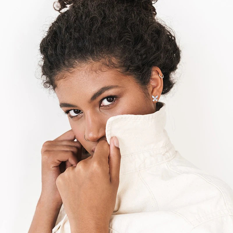 Orginal Luxury Butterfly Stud Earrings Silver 925 for Men Women D Color Moissanite GRA HipHop Wedding Earrings Jewelry Gifts