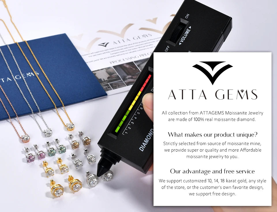 New Arrival 0.5 Carat Moissanite Gemstone Stud Earrings for Women Solid 925 Sterling Silver D Color Solitaire Fine Jewelry