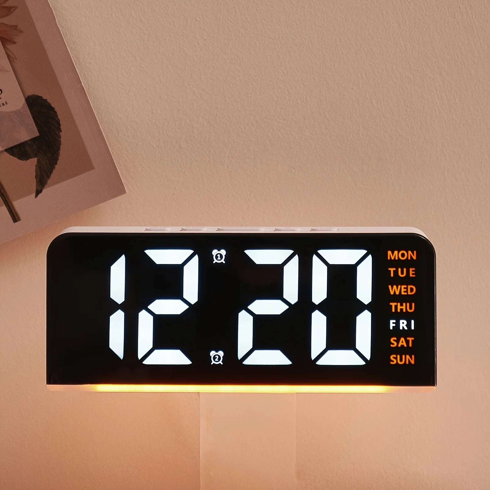 Digital LED Alarm Clock Desktop Table Clock Night Light with Time Temperature Display Backlight Snooze Clock Modern Decor
