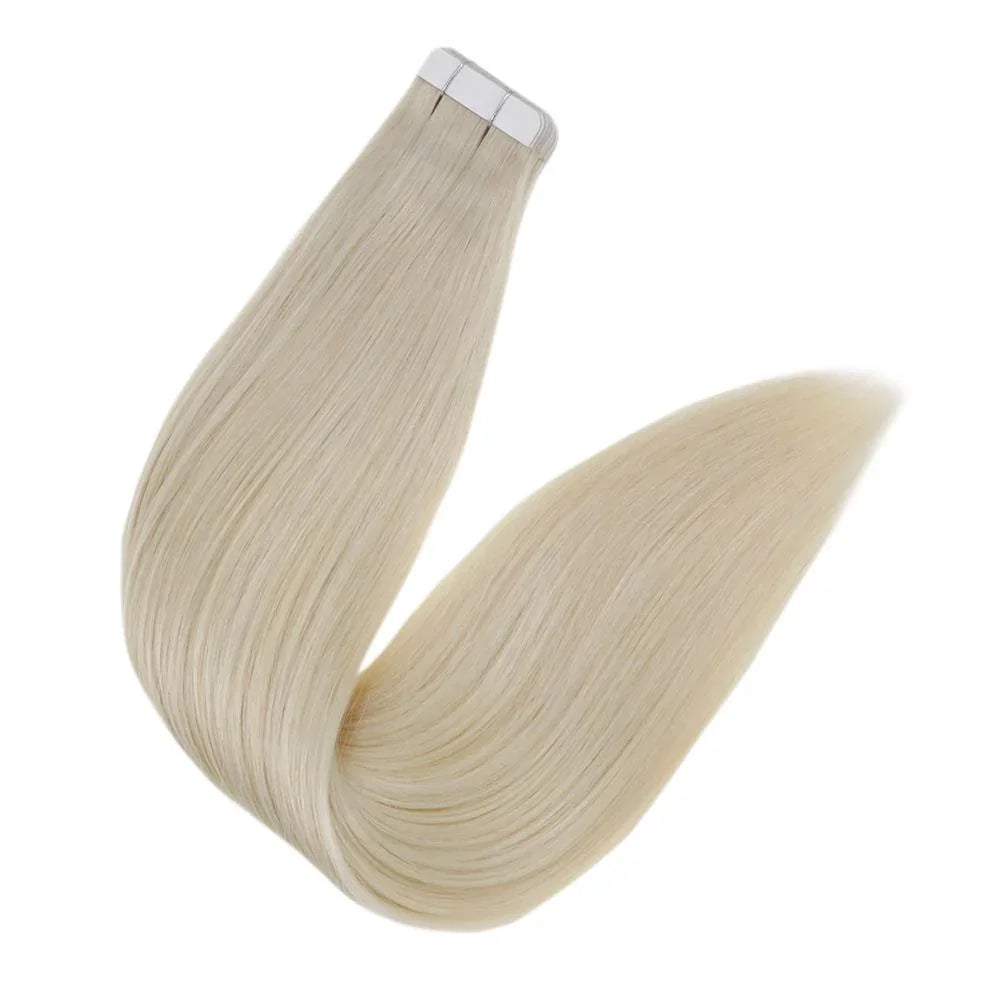 Laavoo Tape in Human Hair Extensions Real Brazilian Hair Straight Natural 100% Real Human Hair Pure Color 12-24inch Tape in Hair