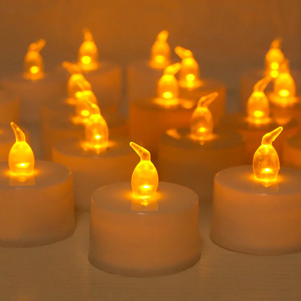 Flameless Tea Light Candles Battery Operated Votive LED Tealights with Paper Lampshade for Wedding Valentine Halloween Christmas