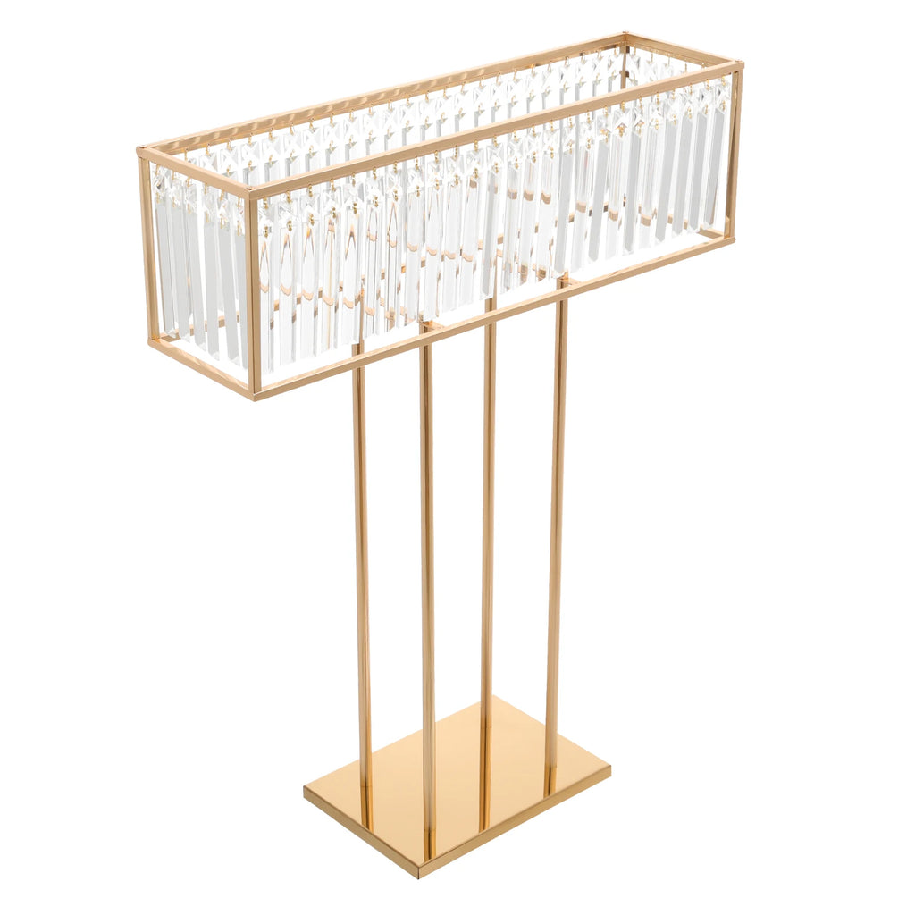 Modern 2pcs Gold Crystal Flower Stand - Wedding & Event Centerpiece for Birthday, Christmas H*L35.43*27.56in