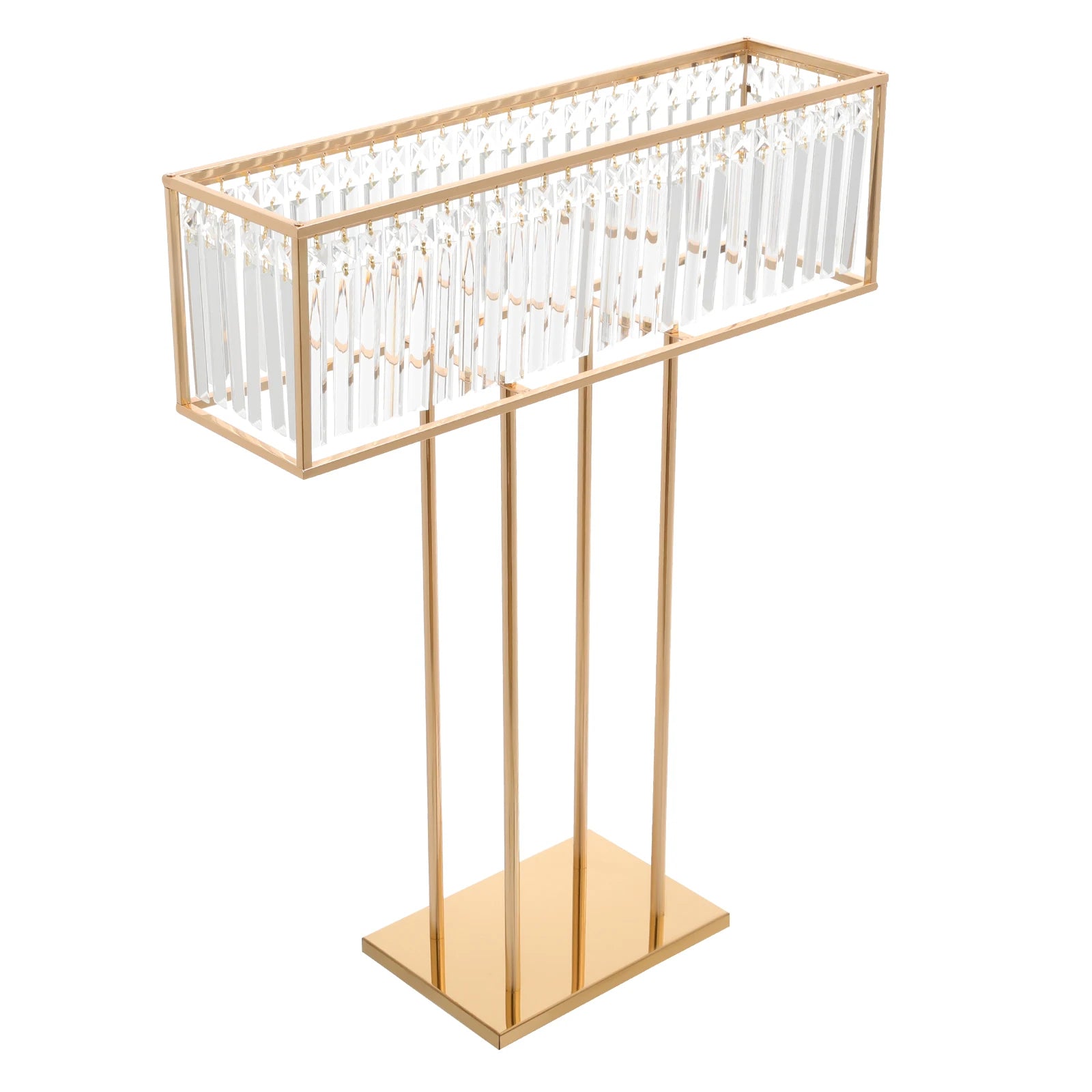 Modern 2pcs Gold Crystal Flower Stand - Wedding & Event Centerpiece for Birthday, Christmas H*L35.43*27.56in