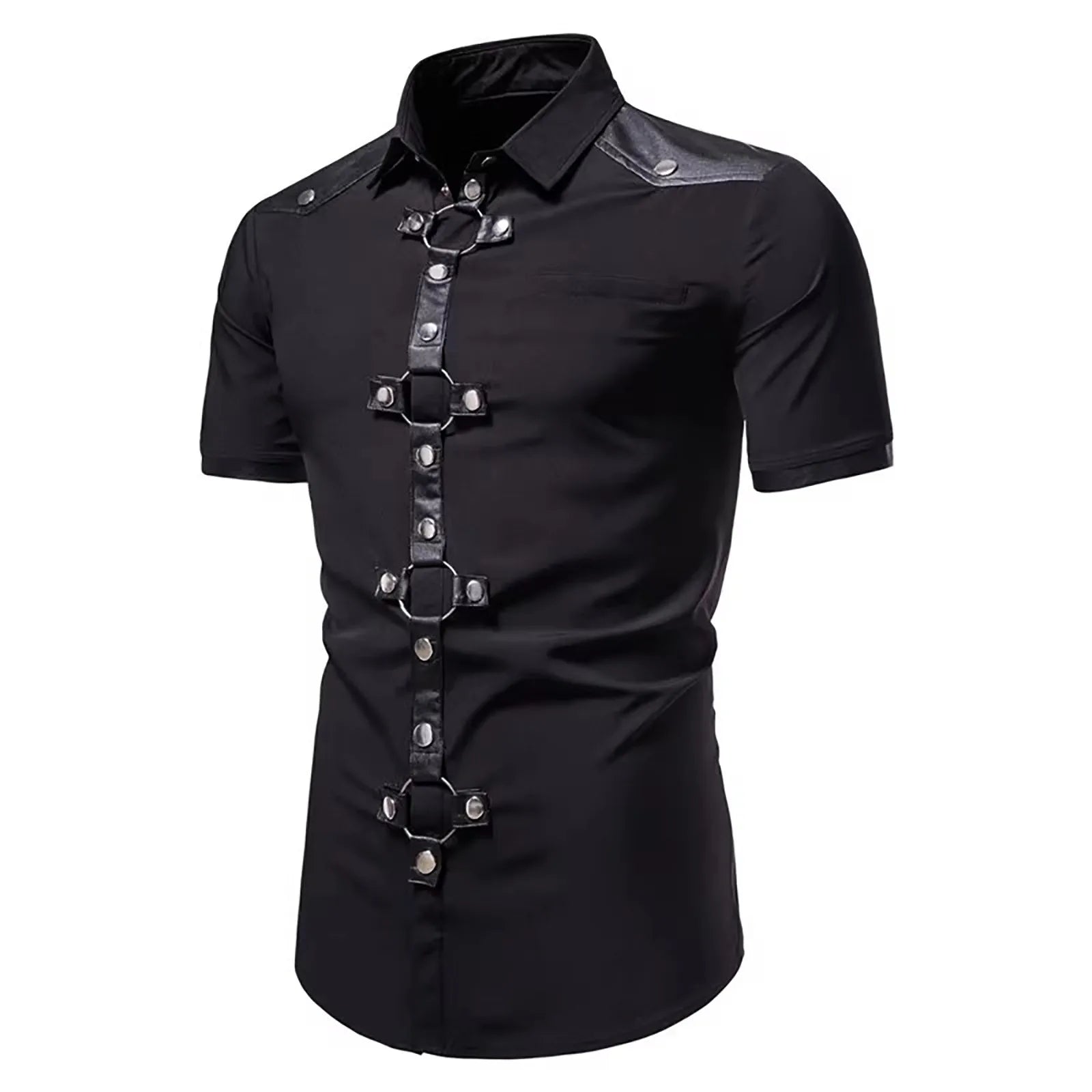 Men's Short Sleeved Shirt Costume Nightclub Cosplay Men's cotton shirt