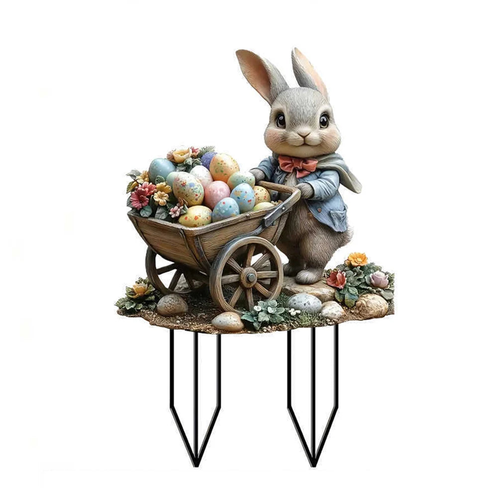 Easter Acrylic Garden Stake Decoration Multi-Function Yard Ornaments Waterproof Courtyard Statue for Outdoor Decoration