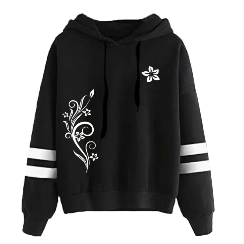 New in Womens Tracksuit Vintage Pattern Printing Sweatshirt Pants Set and Single Pcs Stripe Hoodies Casual Womens Clothing 2025