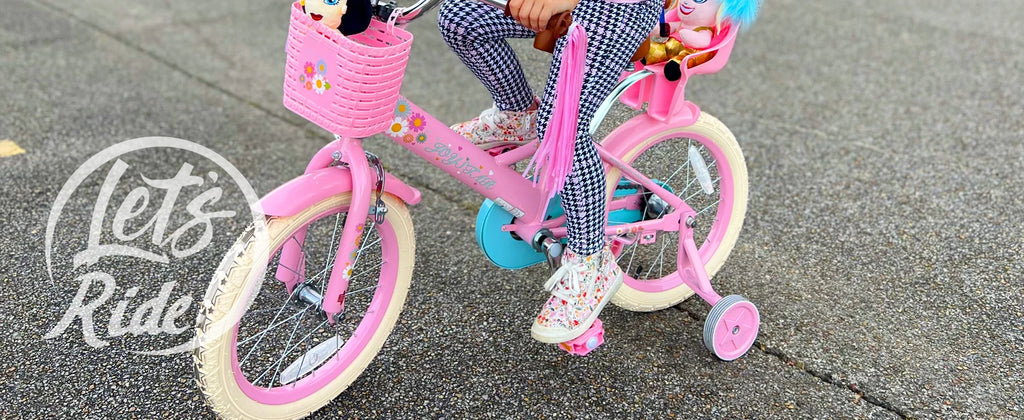 JOYSTAR Kids Bike for Ages 2-7 Years kids, 12 14 16 Inch Girls Bikes with Doll Seat & Streamers, Boys Bike with Flag & Plate