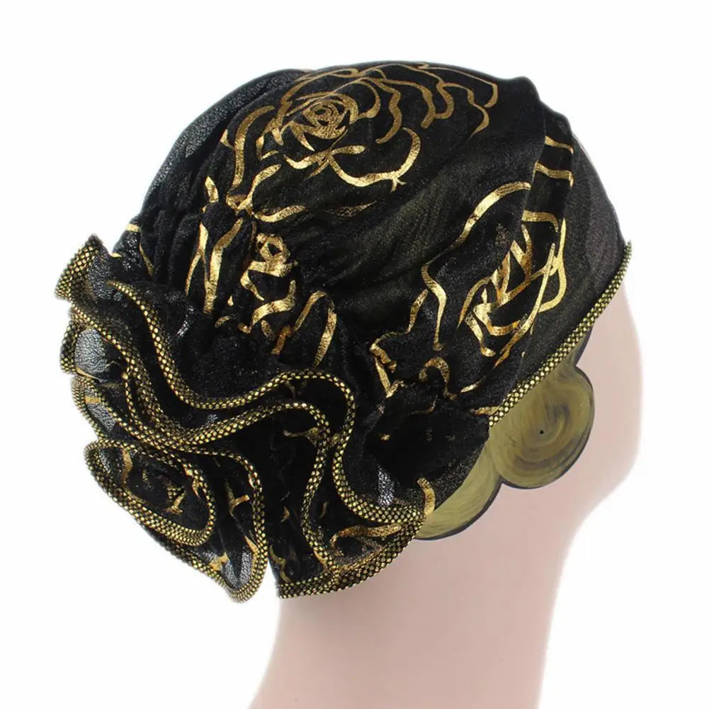 Stylish Hair Loss Scarf Hat Headwear Women Hat Fashion Print Breathable Mesh Headwrap  Super Soft