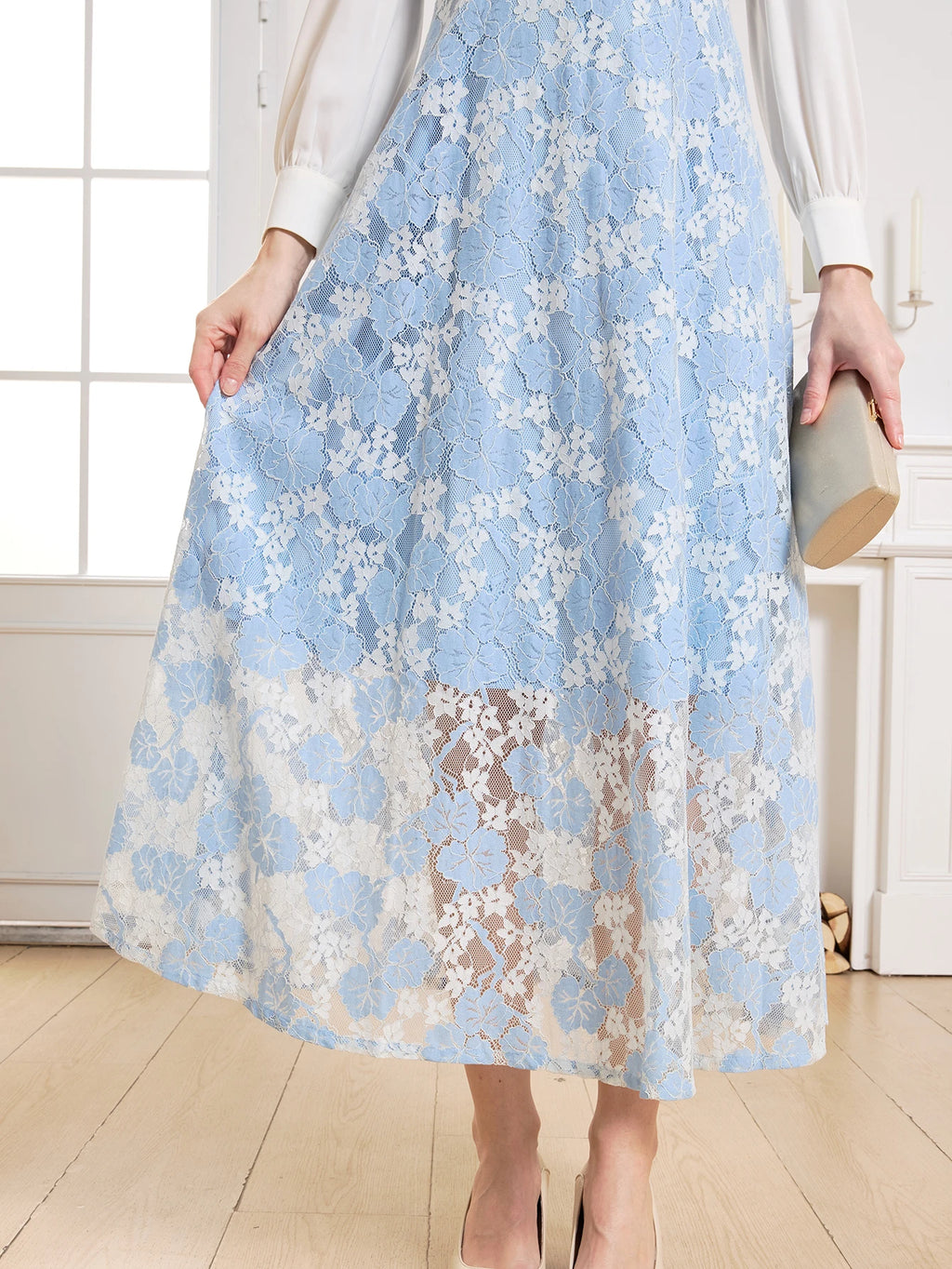 DEVCHATA Elegant Women Dress Spring Summer Luxurious Lace Party Dresses Long Sleeve Lady Formal Evening clothing