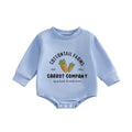 Easter Bunny Rabbit Ear Hooded Rompers for Baby Girls Boys Carrot Letter Print Long Sleeve Spring Bodysuits Jumpsuits with