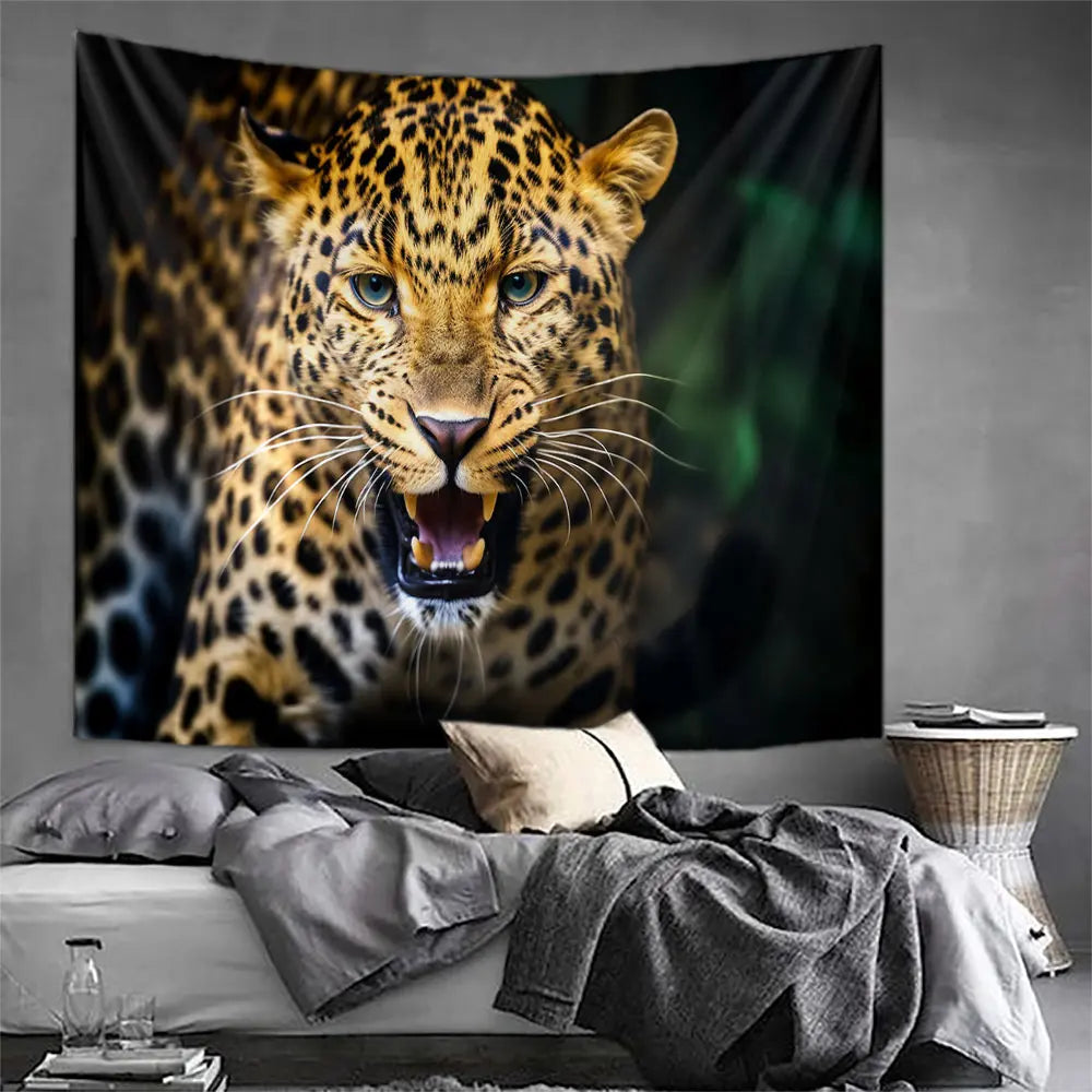Animal Leopard Waterfall Tapestry Wall Art Floral  Wall Hanging Home House  Bedroom Decor For 2023 Tapiz Y2k Arazzi
