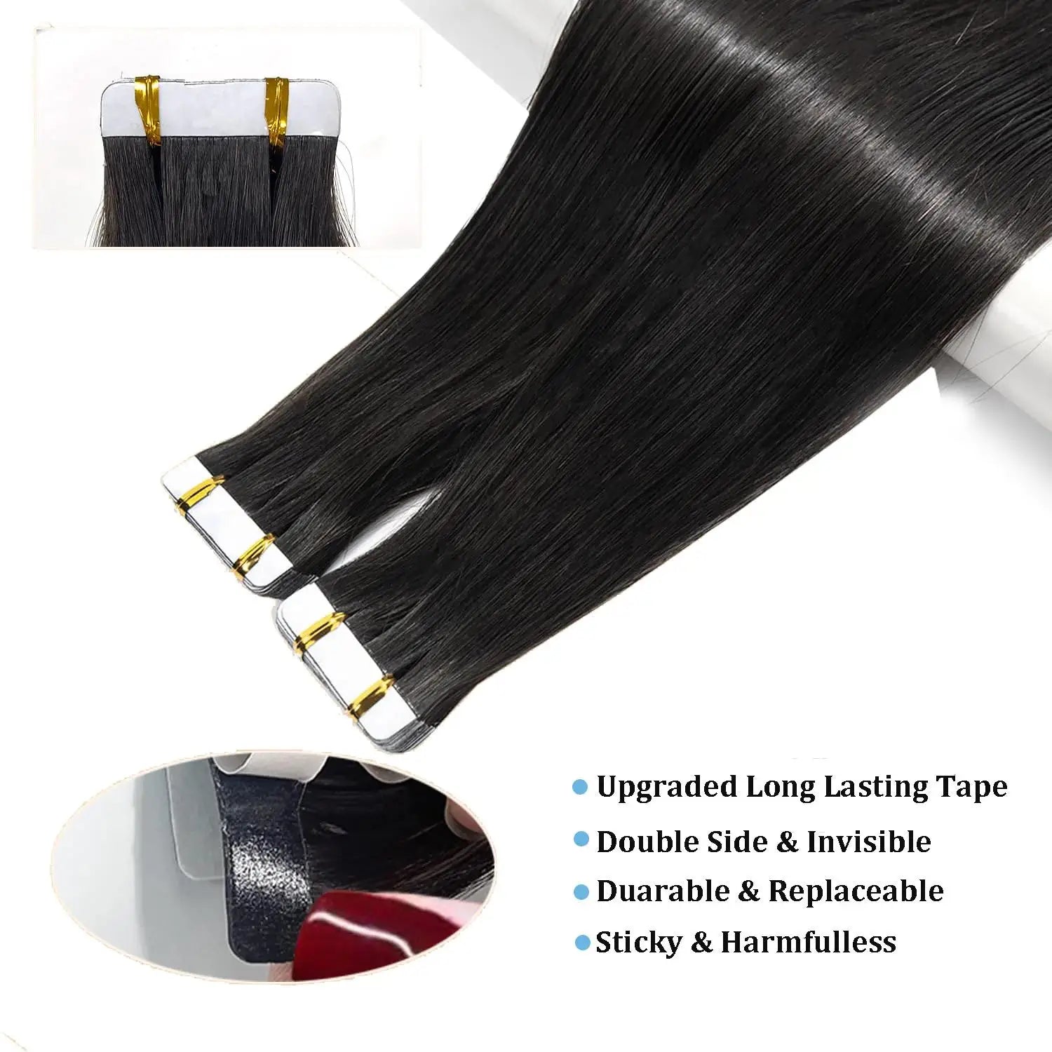 Reba Mini Tape In Human Hair Extensions Straight Human Hair European Remy Tape Adhensive Real Thick Human Hair Extensions 20pcs