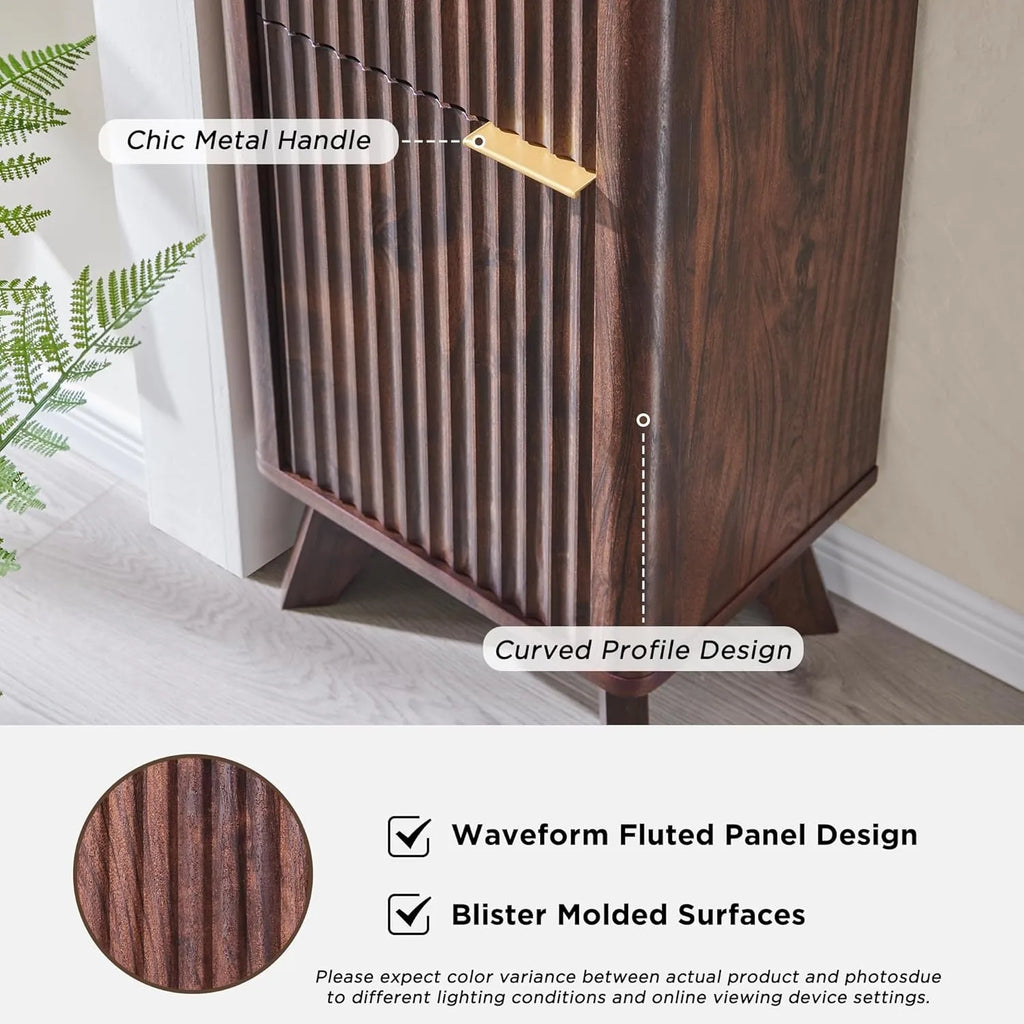 68" Tall Bathroom Narrow Storage Cabinet with Adjustable Shelf and Drawer, Curved Profile Linen Tower for Bathroom, Living Room