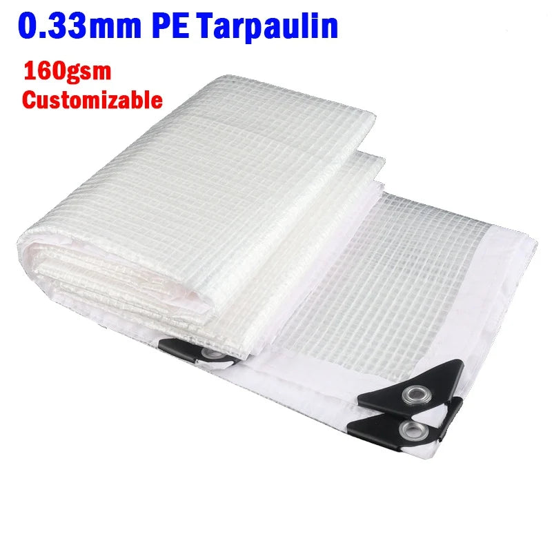 0.33MM Transparent PE Tarpaulin Garden Plant Shed Keep Warm Grid Rainproof Cloth Balcony Windows Rain Cover Waterproof Awning