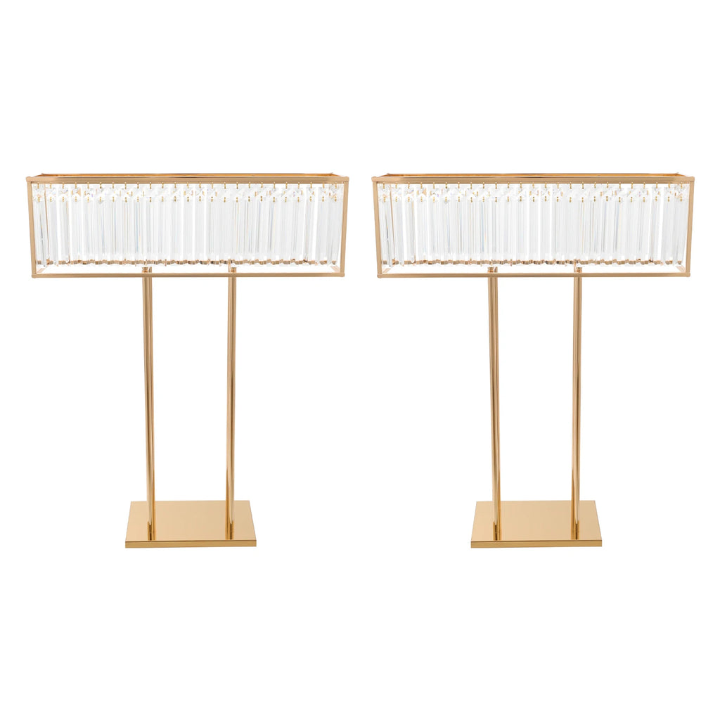Modern 2pcs Gold Crystal Flower Stand - Wedding & Event Centerpiece for Birthday, Christmas H*L35.43*27.56in
