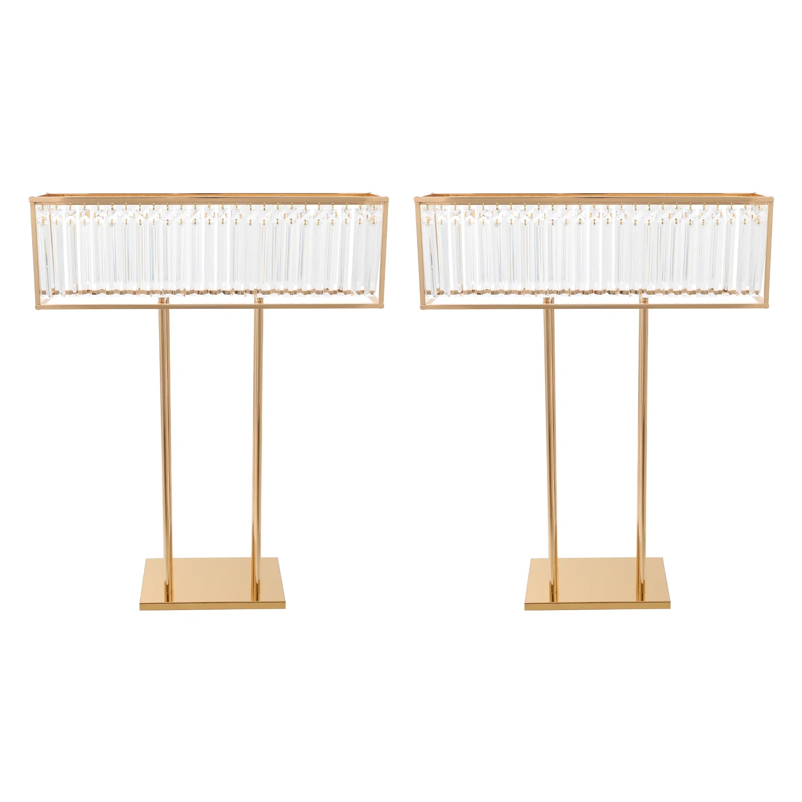 Modern 2pcs Gold Crystal Flower Stand - Wedding & Event Centerpiece for Birthday, Christmas H*L35.43*27.56in
