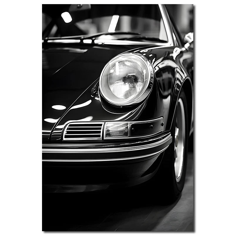 Retro Luxury Car Canvas Wall Painting Poster Vintage Black and White Car Decoration Mural Modern Home Room Decor Birthday Gift