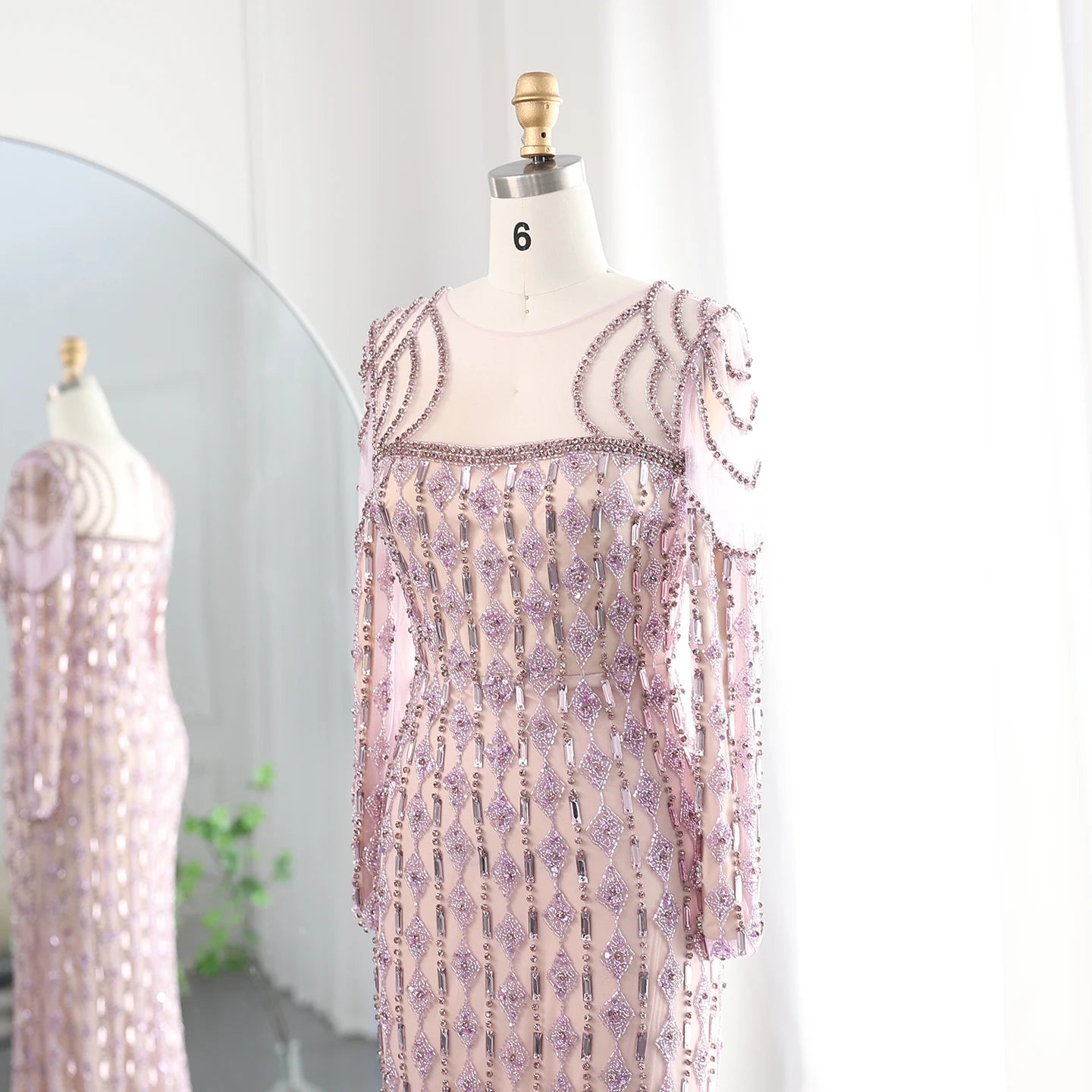 Sharon Said Luxury Sage Green Dubai Evening Dress Mermaid Muslim Long Sleeves Islamic Women Wedding Party Gowns SS398 Customized
