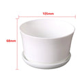 1/5Pcs White Modern Flower Pots With Trays Garden Balcony Desk Thicken Boxes Home Office Minimalist Bonsai Polygonal Containers