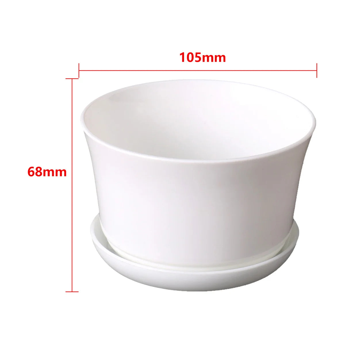 1/5Pcs White Modern Flower Pots With Trays Garden Balcony Desk Thicken Boxes Home Office Minimalist Bonsai Polygonal Containers
