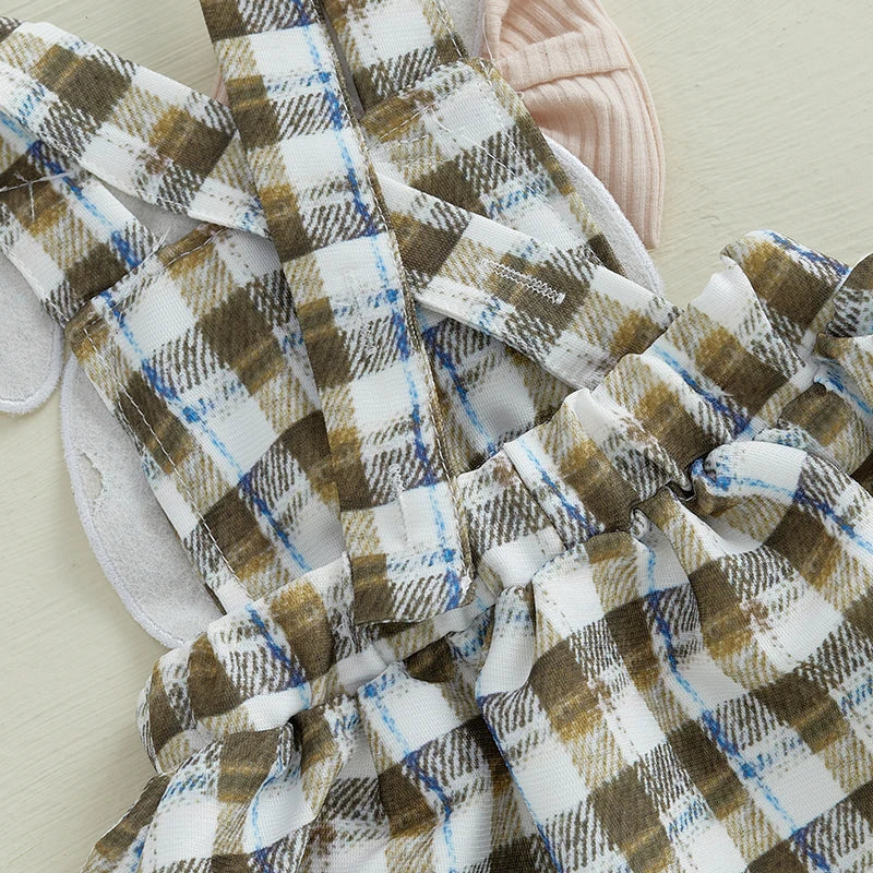 Toddler Girls 3-Piece Spring Outfits Short Sleeve Bodysuit Floral Skirt Headband Set Infant Clothes for Easter Party