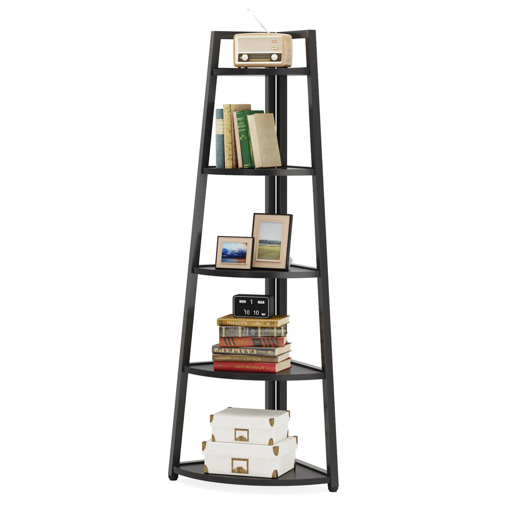Tribesigns Bookcase Corner Book Shelf Rack Wood Bookshelf Storage Shelves