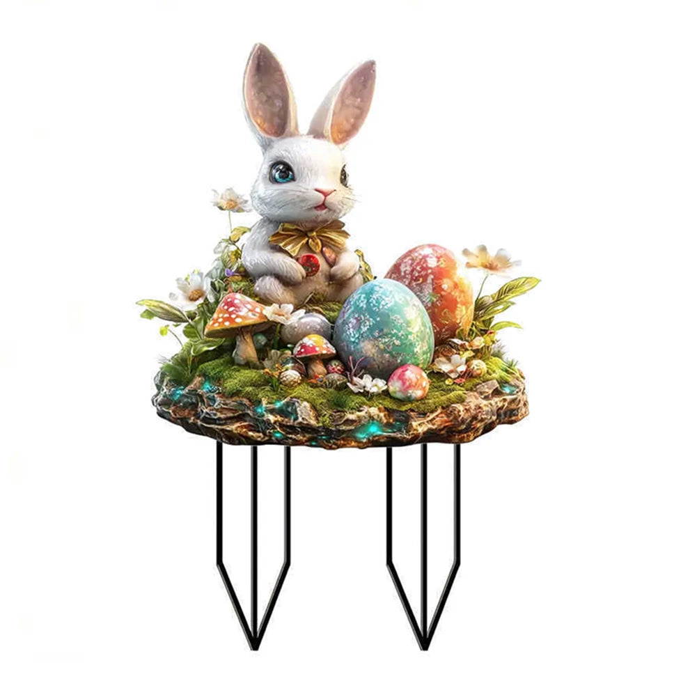 Easter Acrylic Garden Stake Decoration Multi-Function Yard Ornaments Waterproof Courtyard Statue for Outdoor Decoration