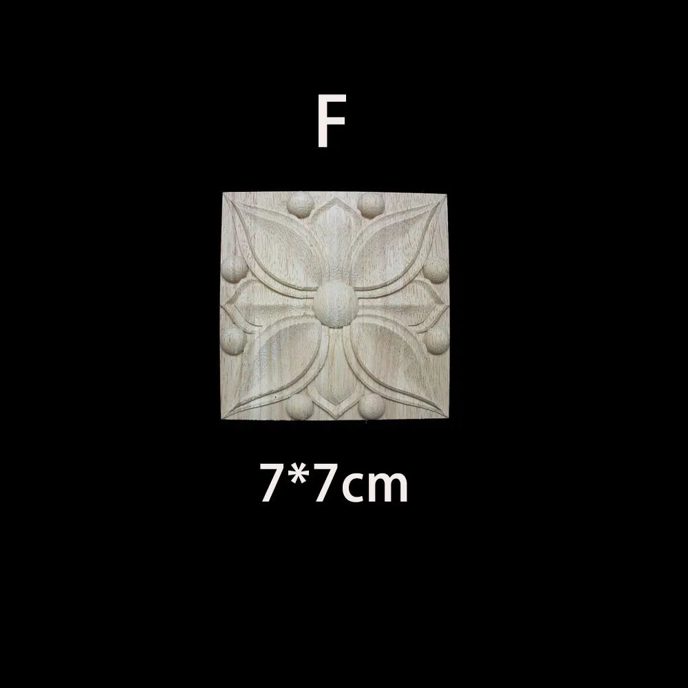 Unique Natural Floral Wood Carved Onlays and Appliques Wood Figurines for Decor Home Decoration Accessories wood furniture decal