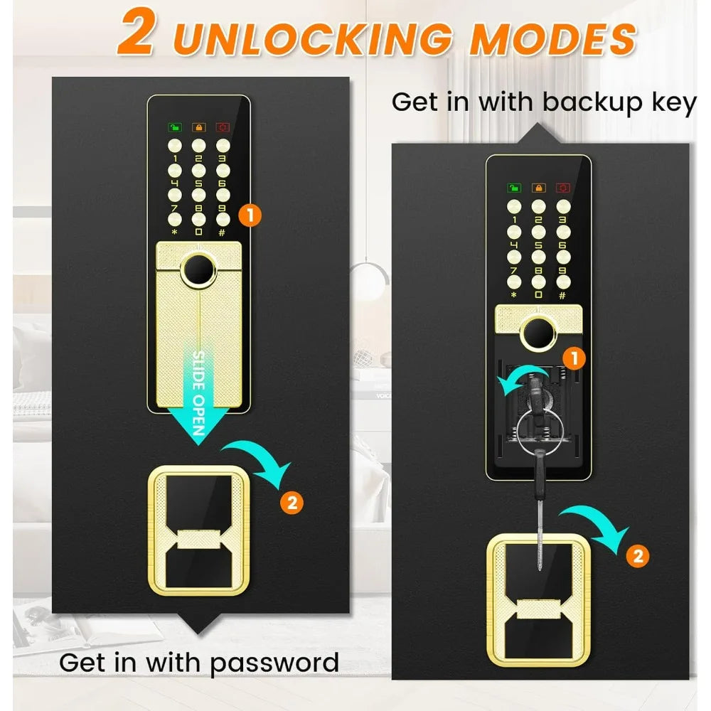 8.5 Cuft Extra Large Home Safe Fireproof Waterproof, Heavy Duty Fire Proof Safes with Fireproof Bag, Electronic Keypad, Keys and