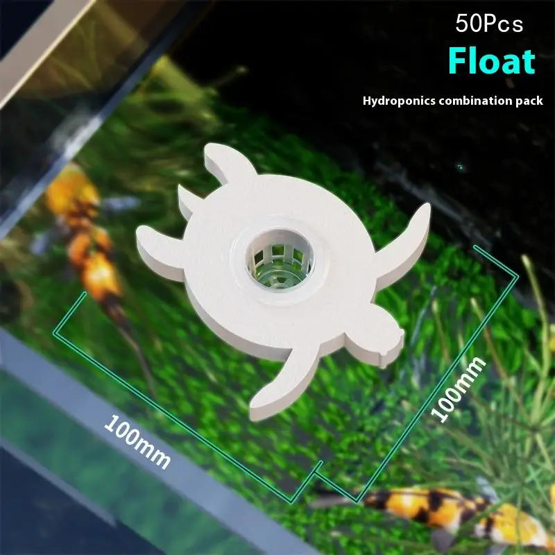 【E】50Pcs Hydroponic Planting Basket Plant Planting Container Floating Turtle Planting Pots Fish Tank Planting Water Plant Cup