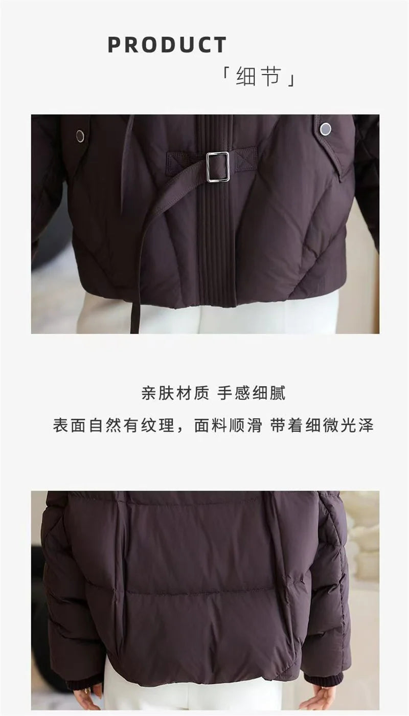 2025 Fashion  Winter New Down Cotton Jacket Women's Cotton-Padded Thicken Warm Parkas Short Coat Female Casual Ladies Overwear