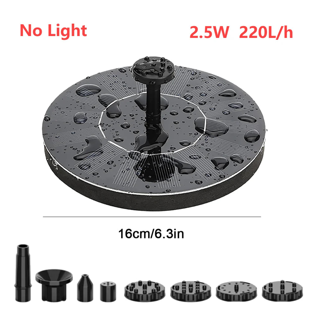 Solar Floating Fountain Bird Baths Water Fountain Outdoor Solar Panel Water Pump Pool Pond Floating Decoration Garden Waterfall