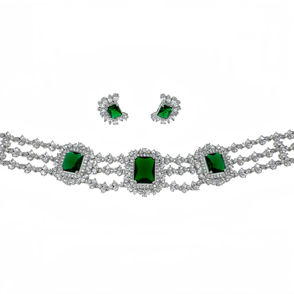 Stonefans Advanced Necklace Earrings Set Zircon Choker for Princess Banquet Gorgeous Design Boho Bridal Jewelry Set Dubai Women