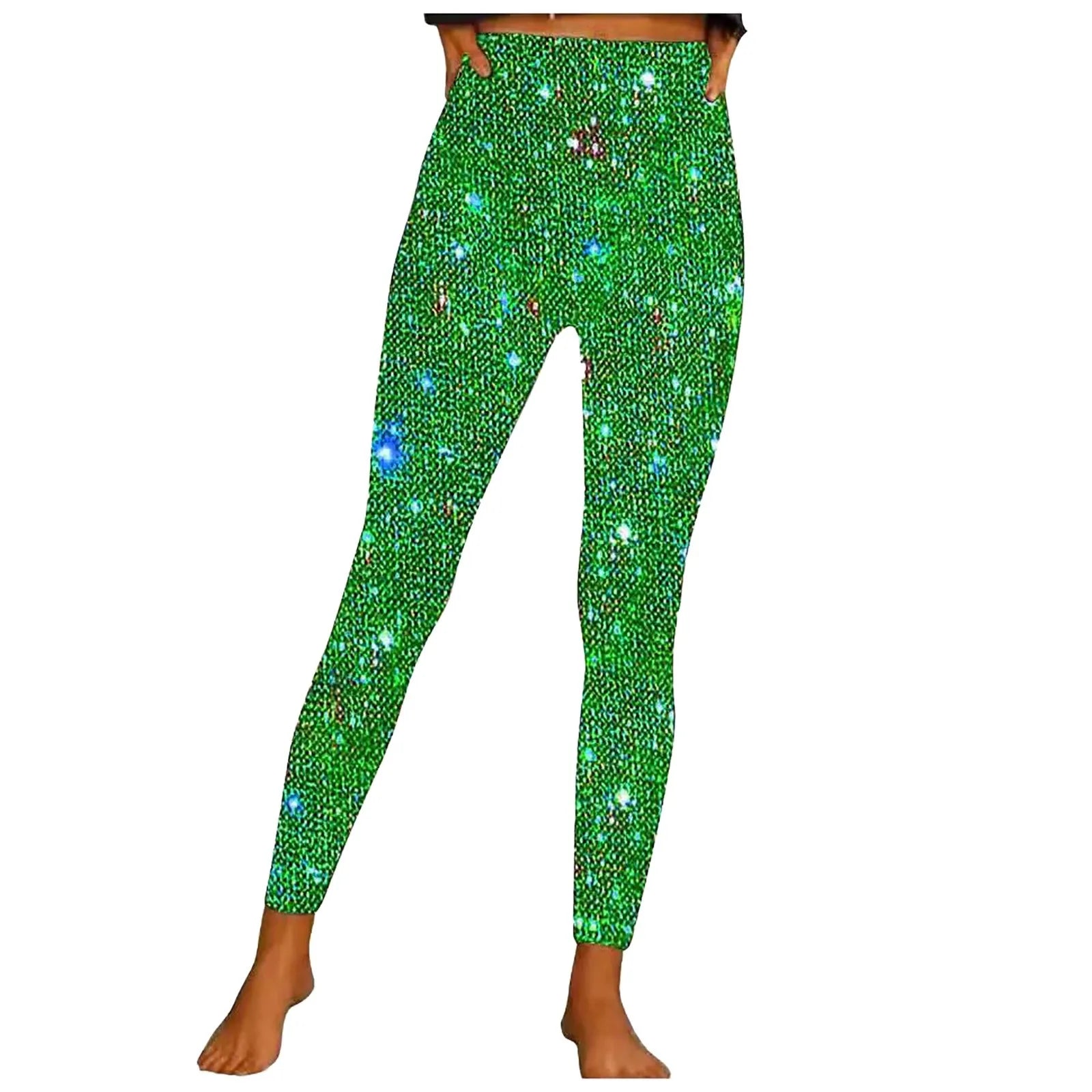 Women Sequin Leggings High Waist Bottoming Trousers Fashion High Waist Party Nightclub Leggings Sexy Ladies Slim Long Pants