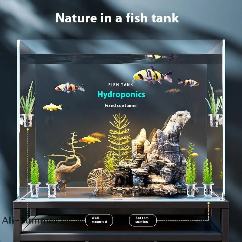 【E】50Pcs Hydroponic Planting Basket Plant Planting Container Floating Turtle Planting Pots Fish Tank Planting Water Plant Cup