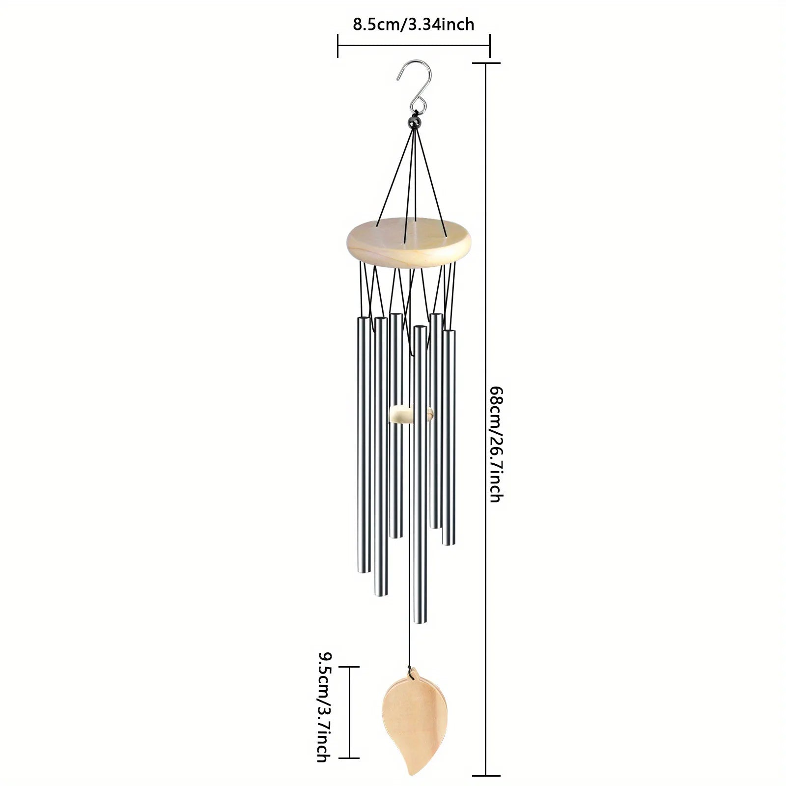 Auspicious Wind Chime，6Bell Pendant for Hanging，Used for home decoration。The sound is clear and elegant，Suitable for both indoor
