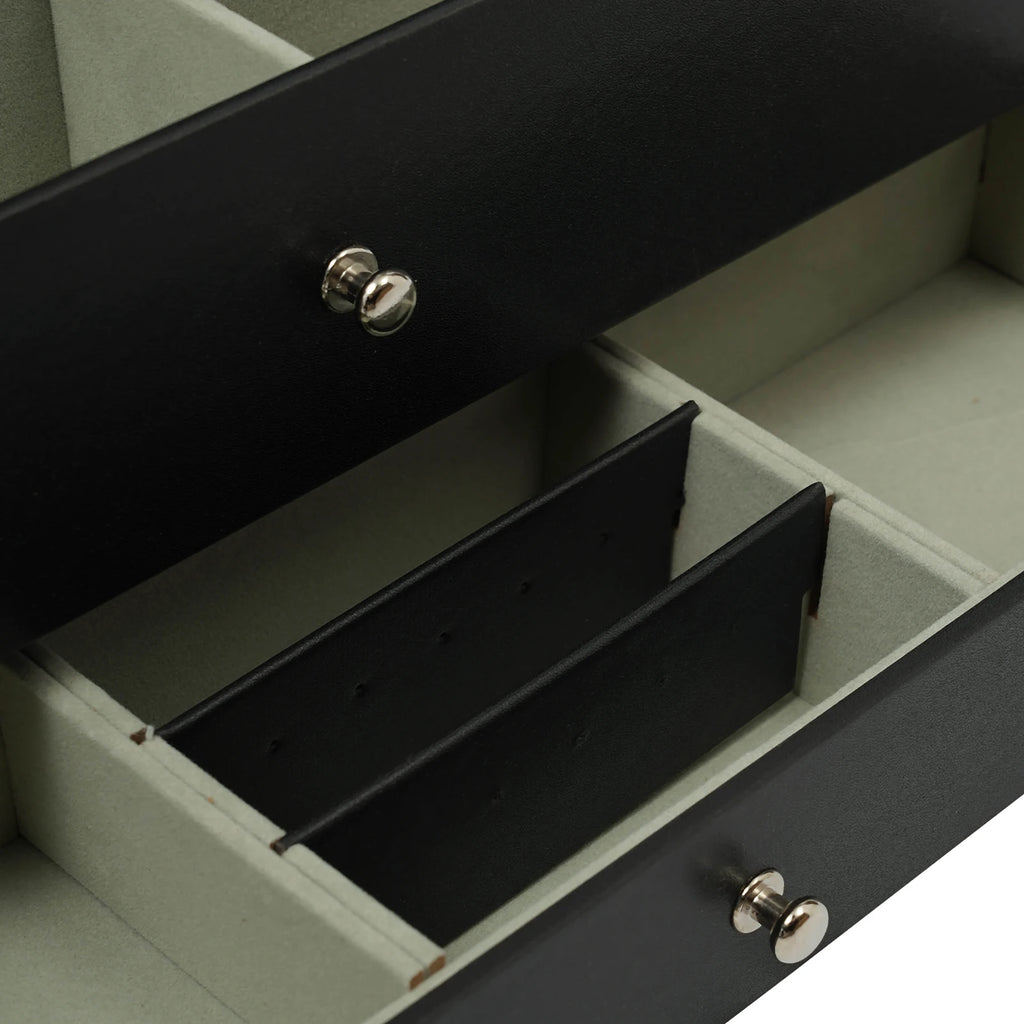 3 Tiers Jewelry Box Watch Display Case Display Desktop With Glass Top Jewelry Cabinet Storage Collection Organizer Black