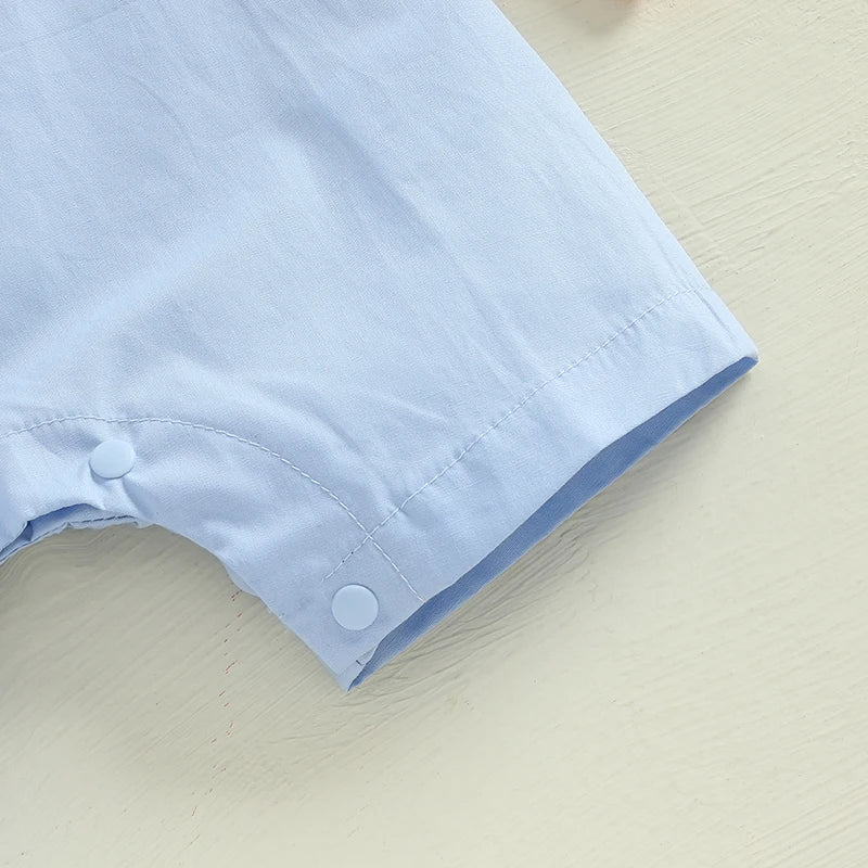 Infant Easter  Adorable Sleeveless Round Neck Rabbit Embroidered Loose Fit Romper Baby Jumpsuit Toddler Outfit for Spring