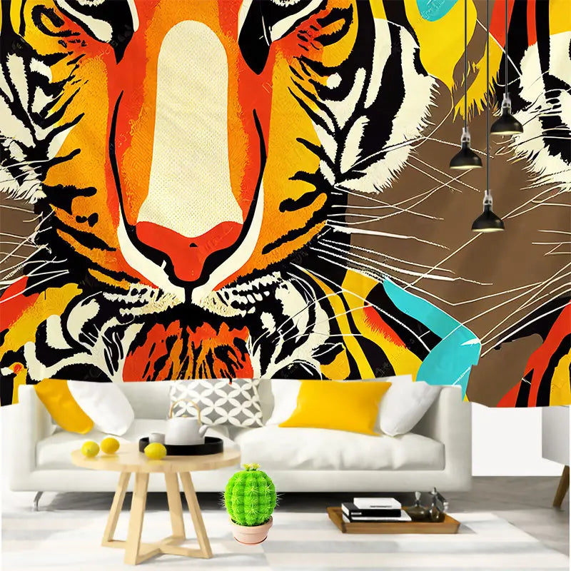 Animal Leopard Waterfall Tapestry Wall Art Floral  Wall Hanging Home House  Bedroom Decor For 2023 Tapiz Y2k Arazzi