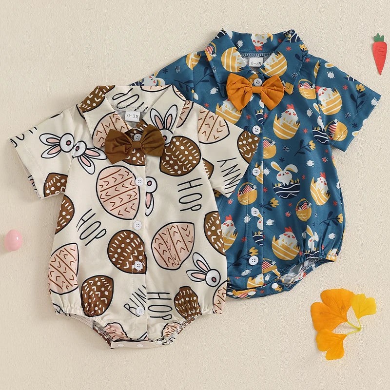 Baby EasterFloral Print Sleeveless Bowtie