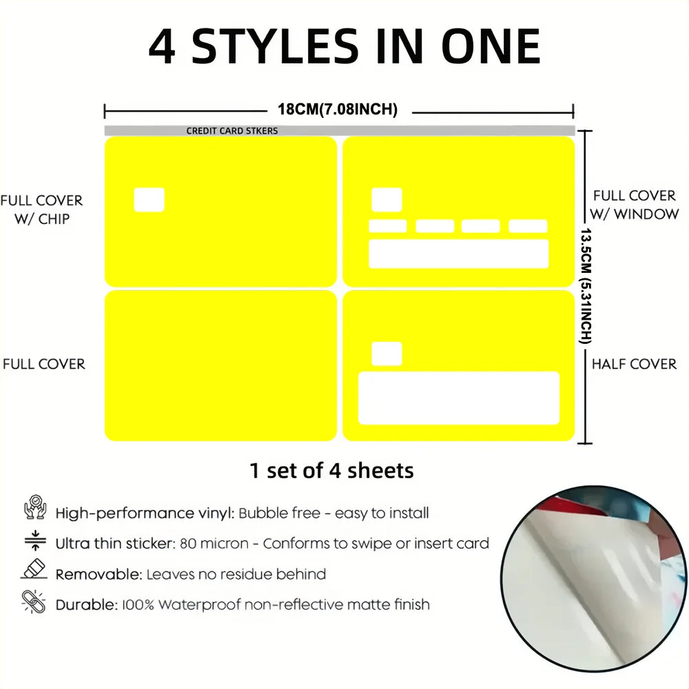 Cool Cartoon P-Pokemon L-Lucario Film Skin Cover Credit Card Stickers 4PCS Debit Front Decoration Bank Bus Pass Waterproof