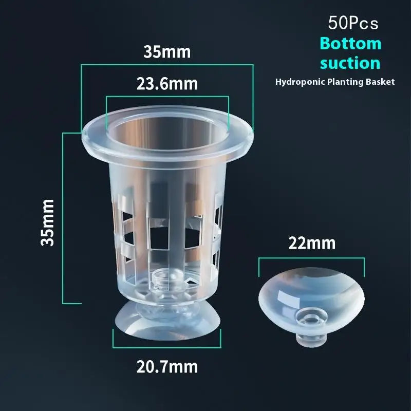 【E】50Pcs Hydroponic Planting Basket Plant Planting Container Floating Turtle Planting Pots Fish Tank Planting Water Plant Cup