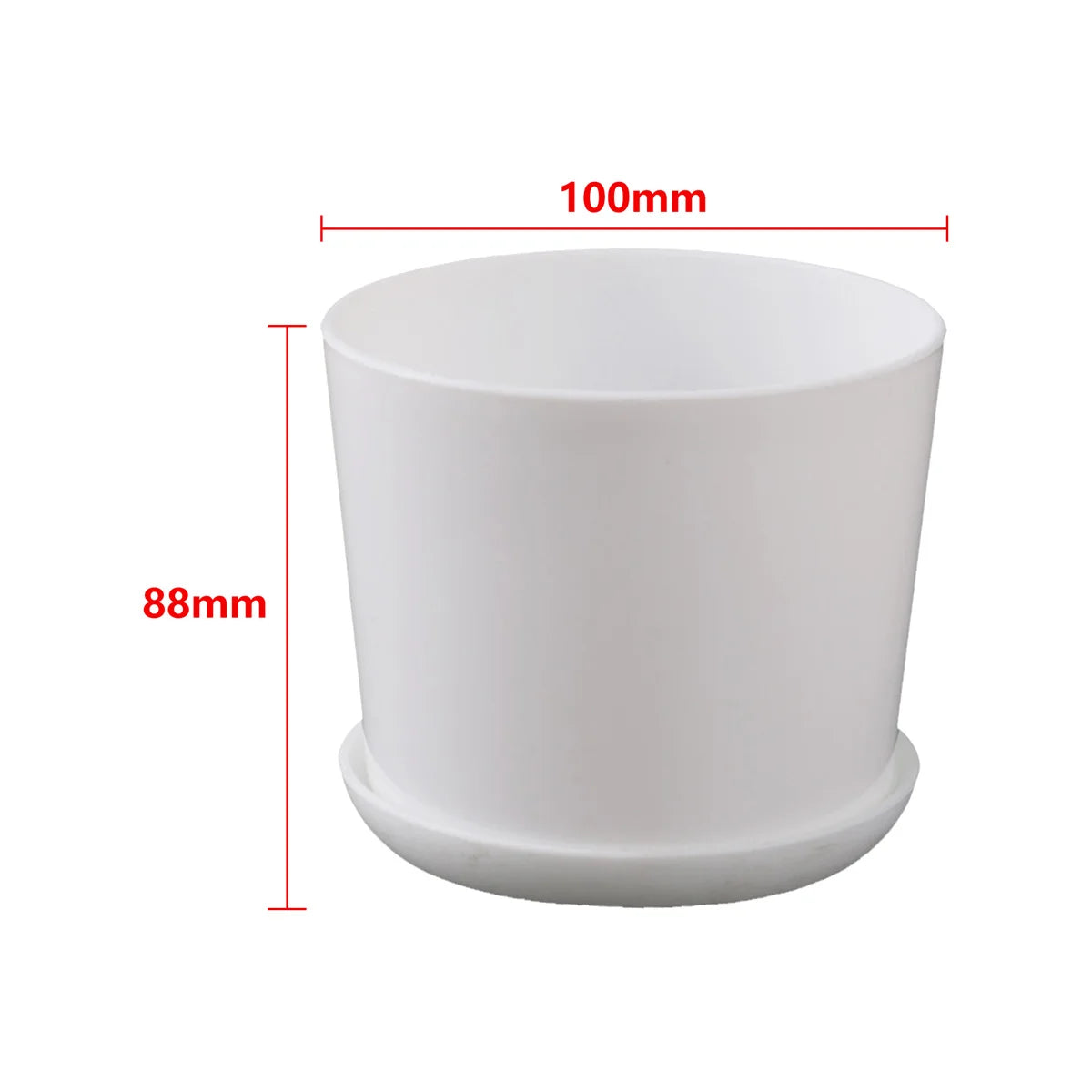 1/5Pcs White Modern Flower Pots With Trays Garden Balcony Desk Thicken Boxes Home Office Minimalist Bonsai Polygonal Containers