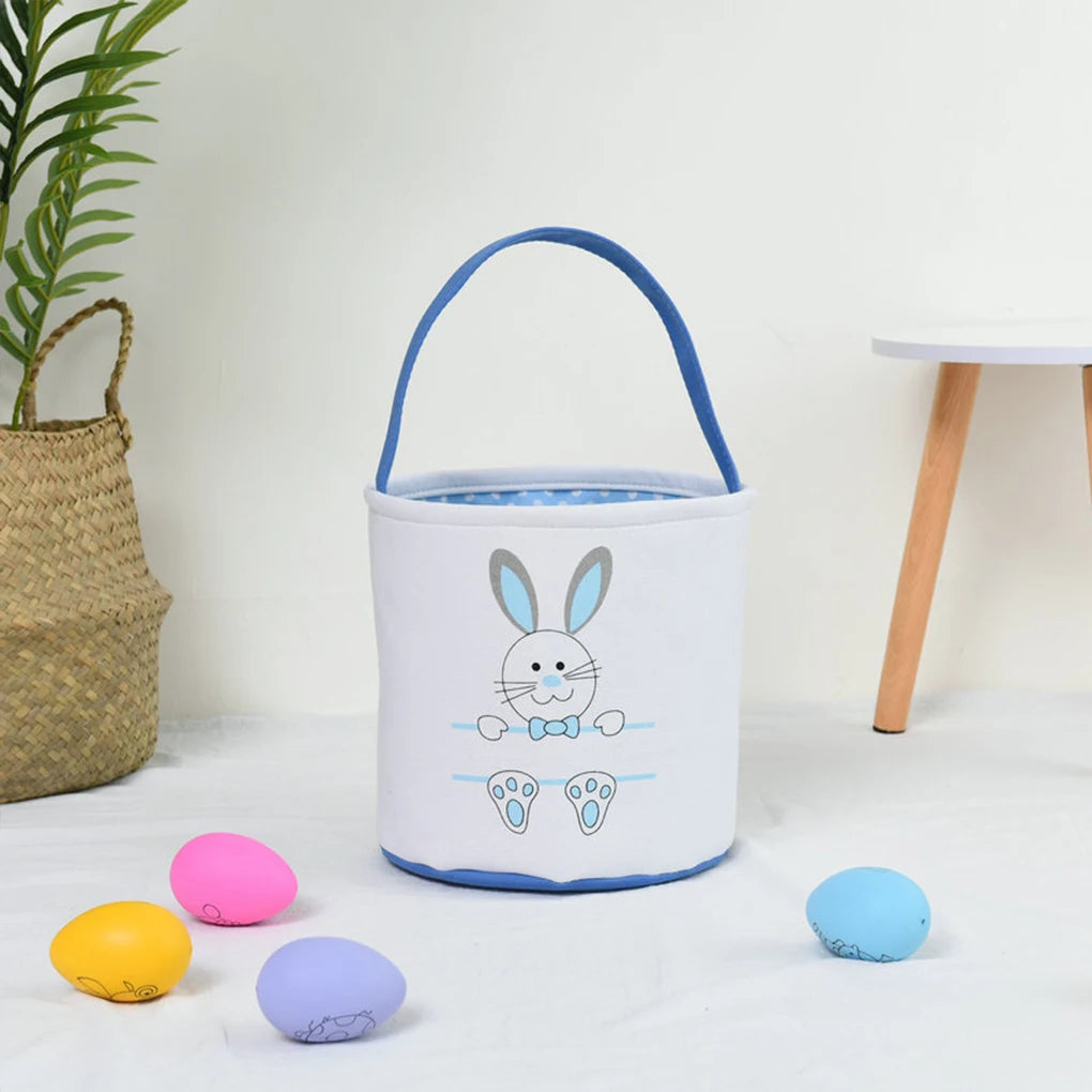 Bunny Bag Easter Basket Convenience Holiday Buckets   Kids Supplies Decorative Assorted Patterns Tail Footprint Handle Bags