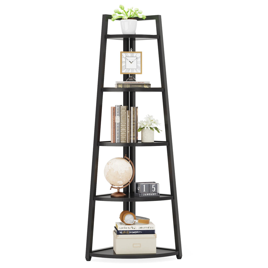 Tribesigns Bookcase Corner Book Shelf Rack Wood Bookshelf Storage Shelves