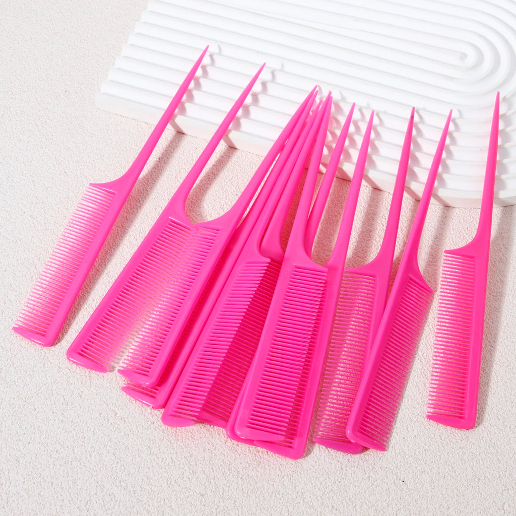 12 piece mouse tail comb set, hair dye comb, pointed tail comb, suitable for hair salons and home use,special for real hair wigs